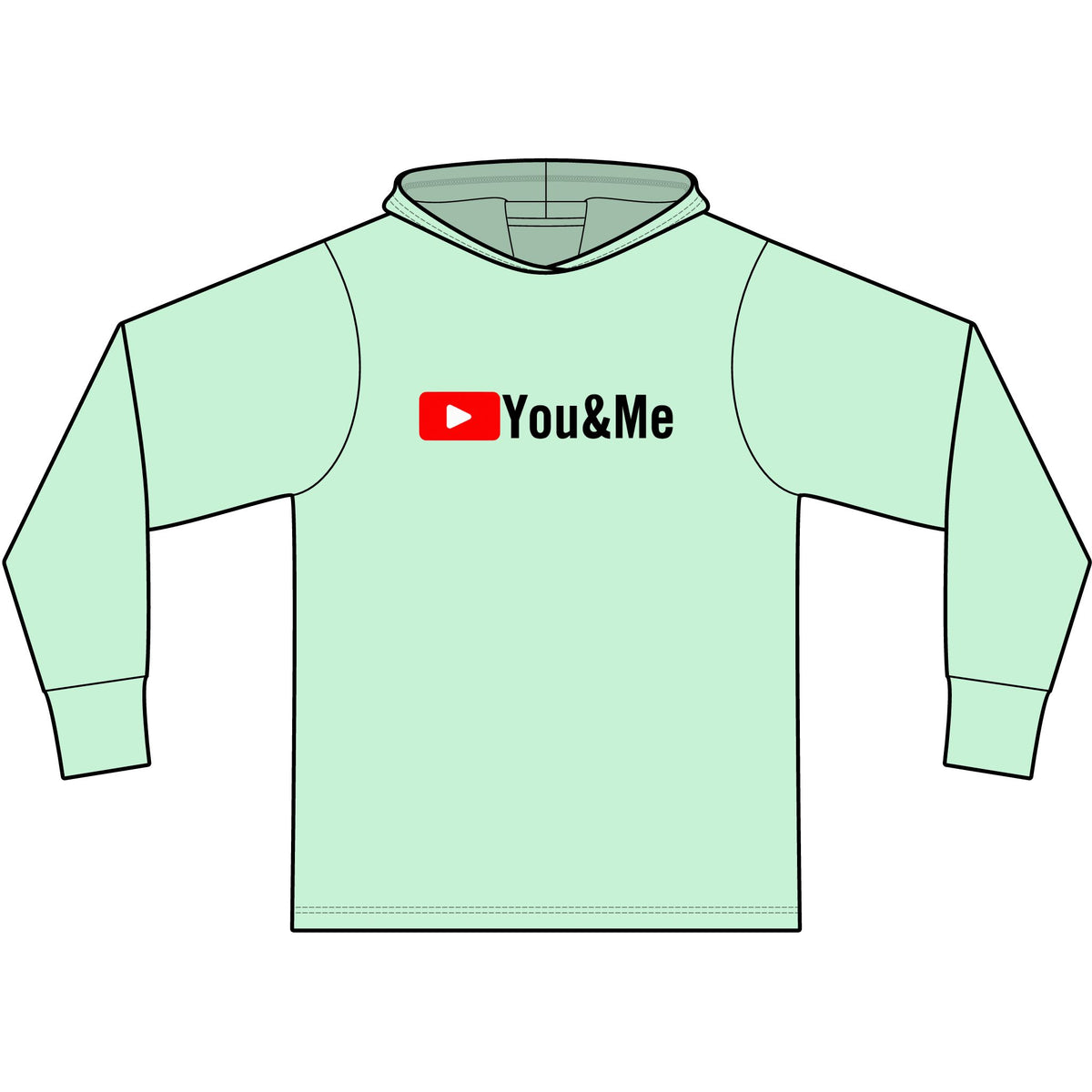 You & Me Tube Long Sleeve Hooded T-Shirt