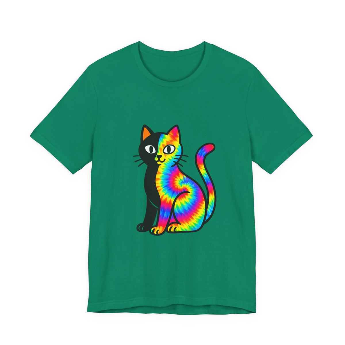 The Black Cat Changing Colors Short Sleeve T Shirt