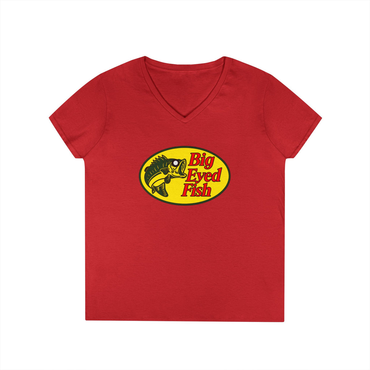 Big Bass Fish Ladies' V-Neck T-Shirt