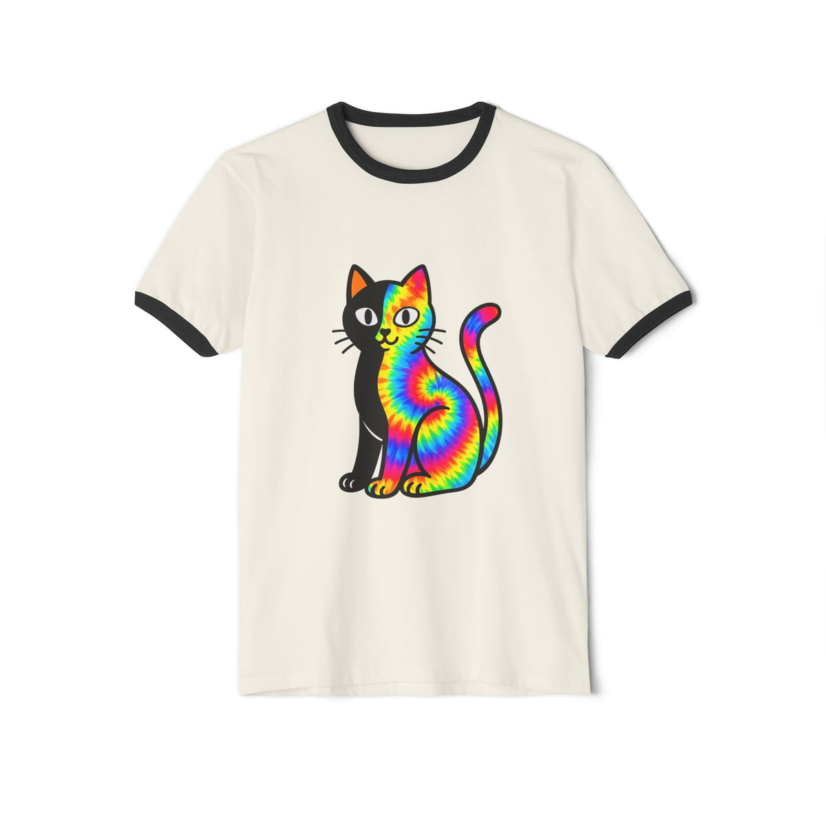 The Black Cat Changing Colors Cotton Ringer T-Shirt