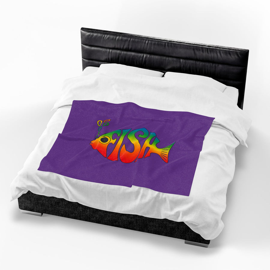 Big Eyed Phish Velveteen Plush Blanket