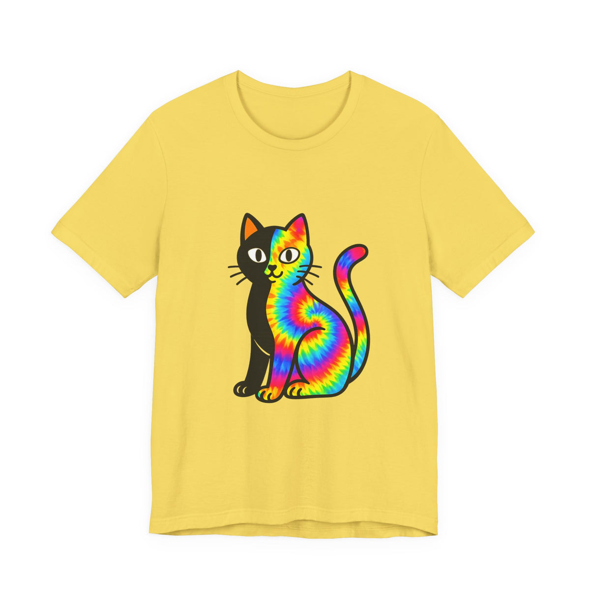 The Black Cat Changing Colors Short Sleeve T Shirt