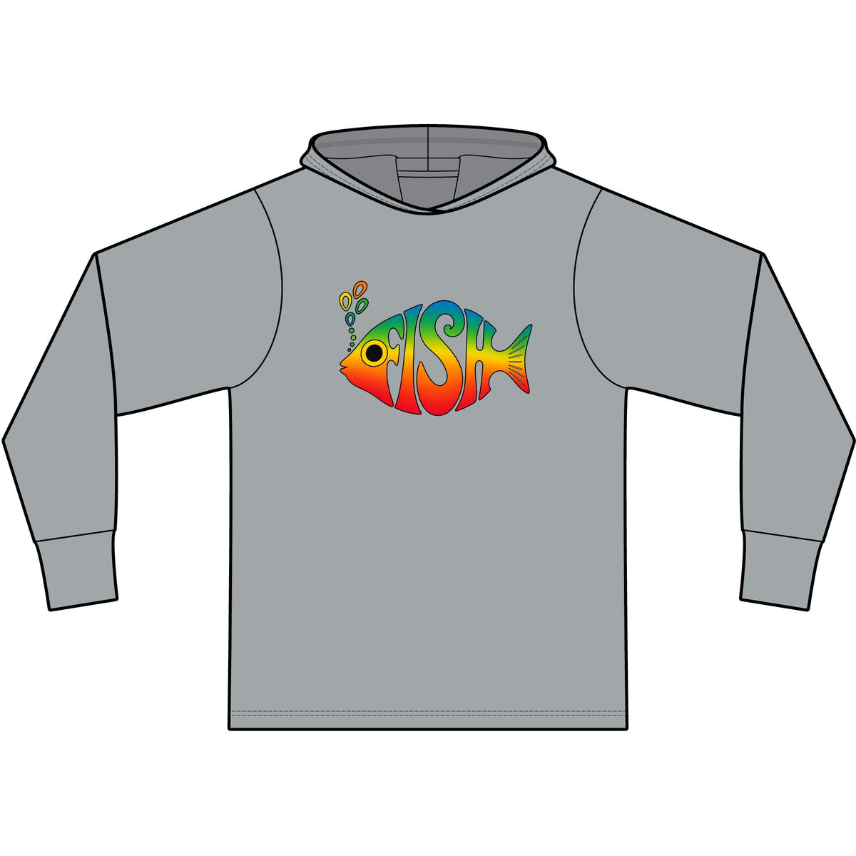 Big Eyed Phish Long Sleeve Hooded T-Shirt