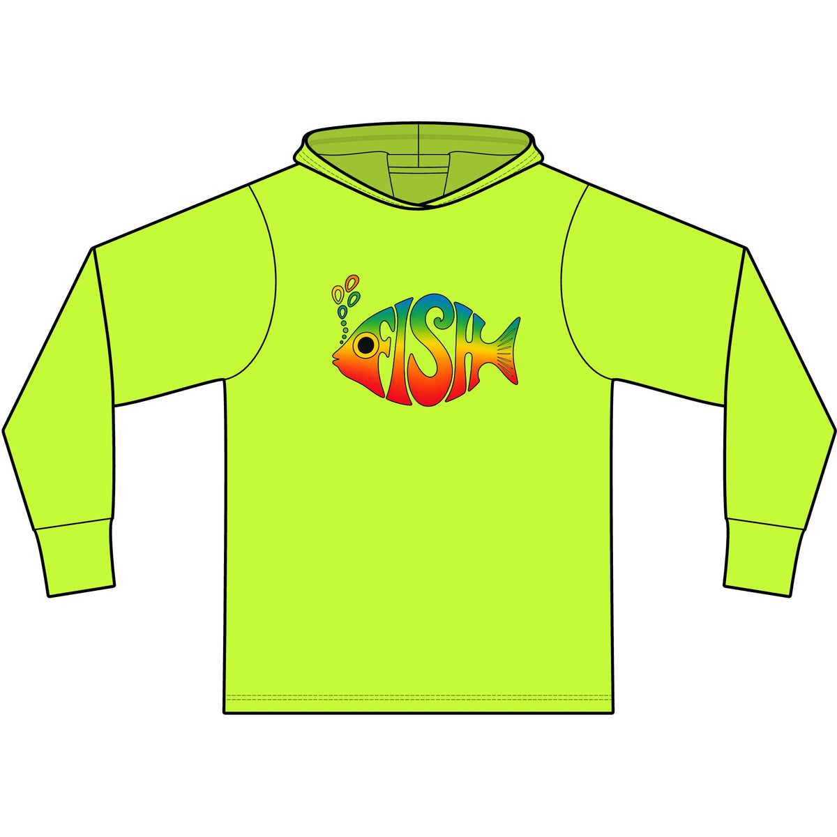 Big Eyed Phish Long Sleeve Hooded T-Shirt