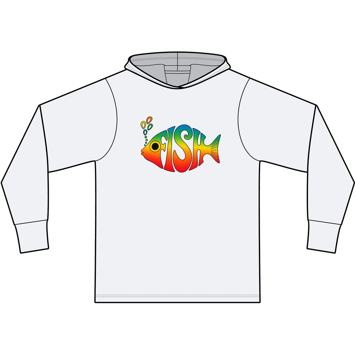 Big Eyed Phish Long Sleeve Hooded T-Shirt
