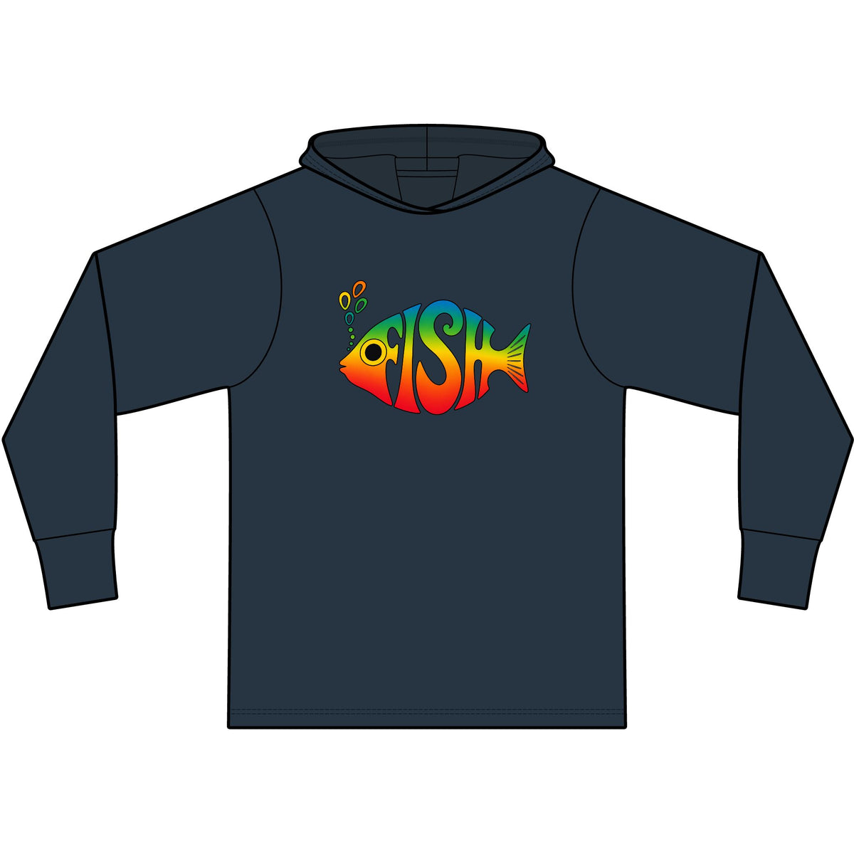 Big Eyed Phish Long Sleeve Hooded T-Shirt