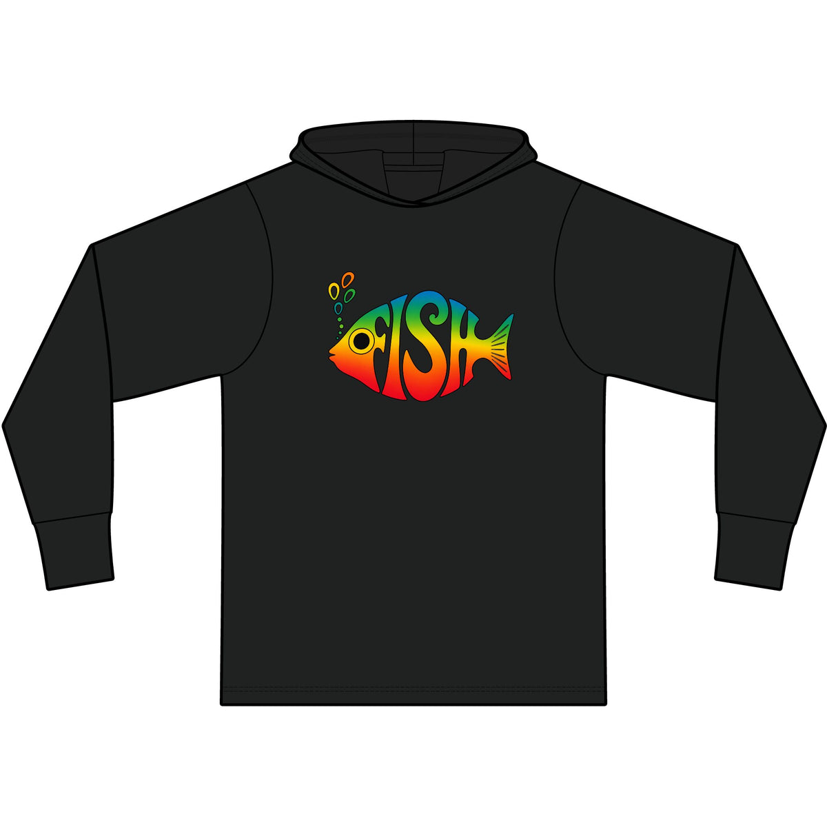 Big Eyed Phish Long Sleeve Hooded T-Shirt