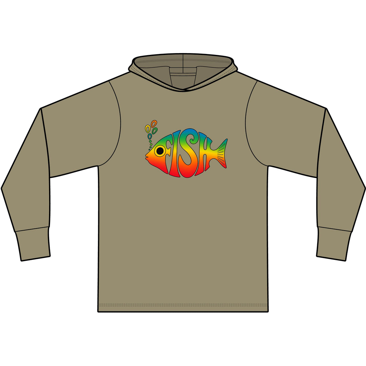 Big Eyed Phish Long Sleeve Hooded T-Shirt