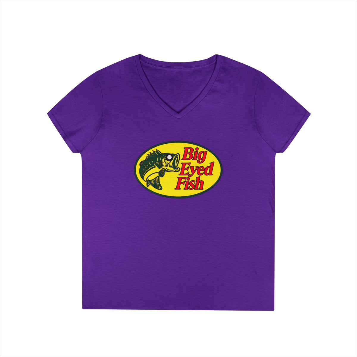 Big Bass Fish Ladies' V-Neck T-Shirt