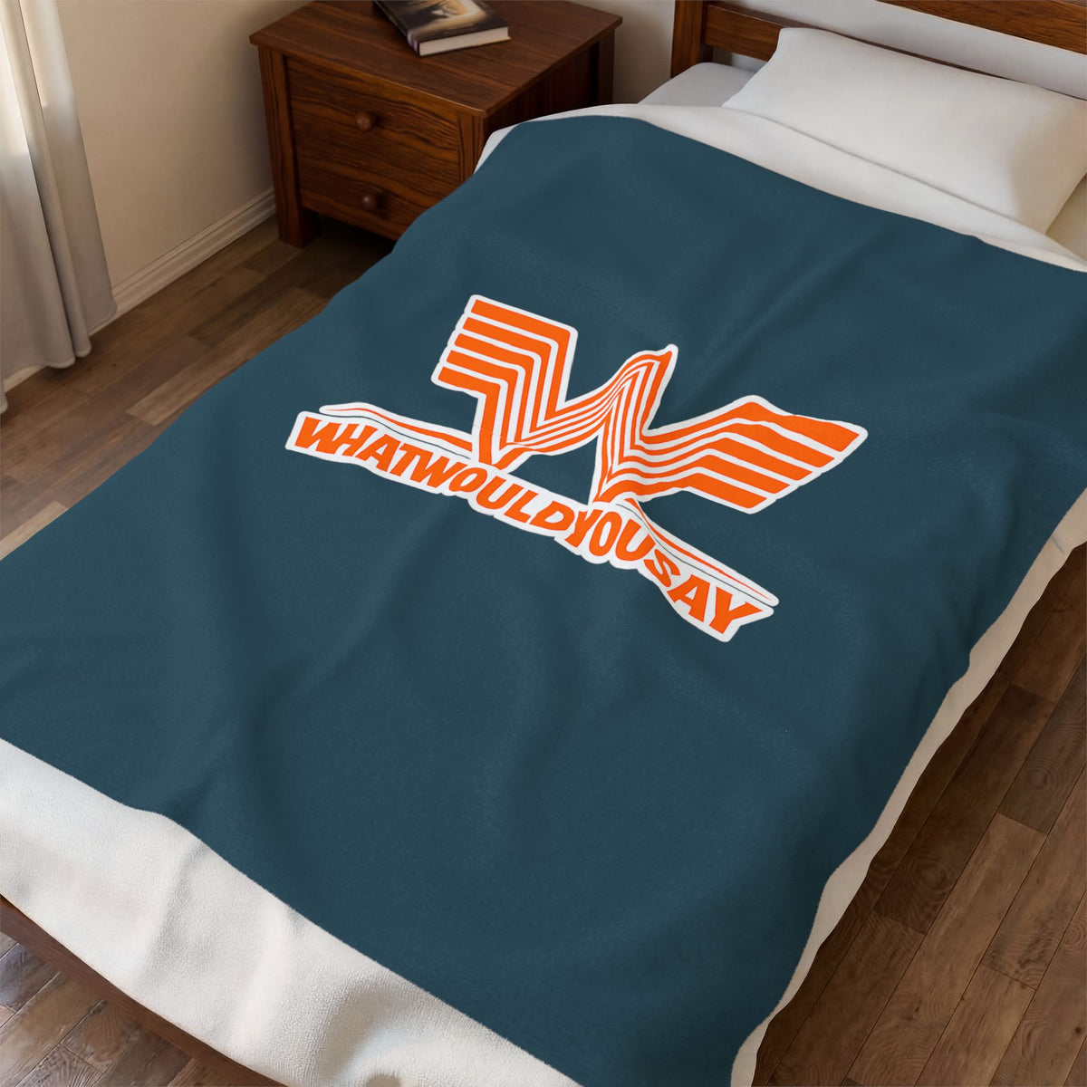 What Would You Say A Burger Velveteen Plush Blanket