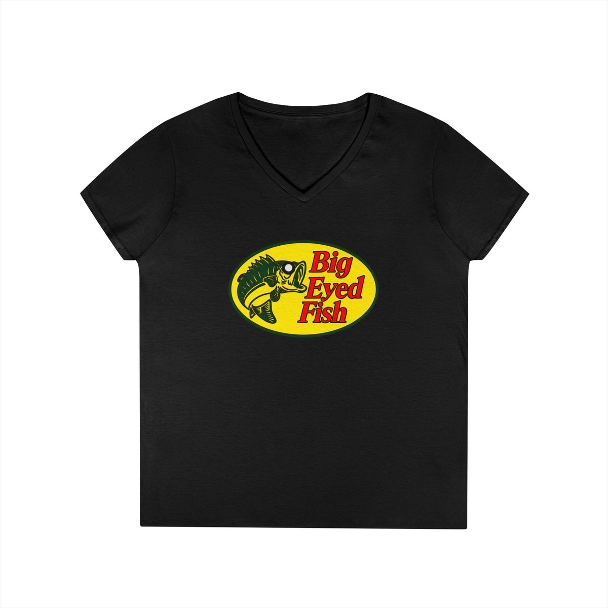 Big Bass Fish Ladies' V-Neck T-Shirt