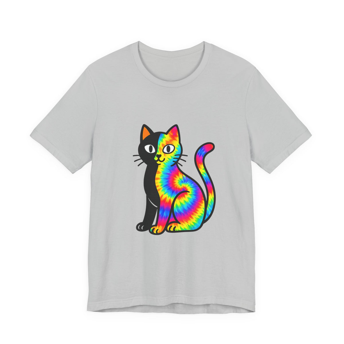 The Black Cat Changing Colors Short Sleeve T Shirt
