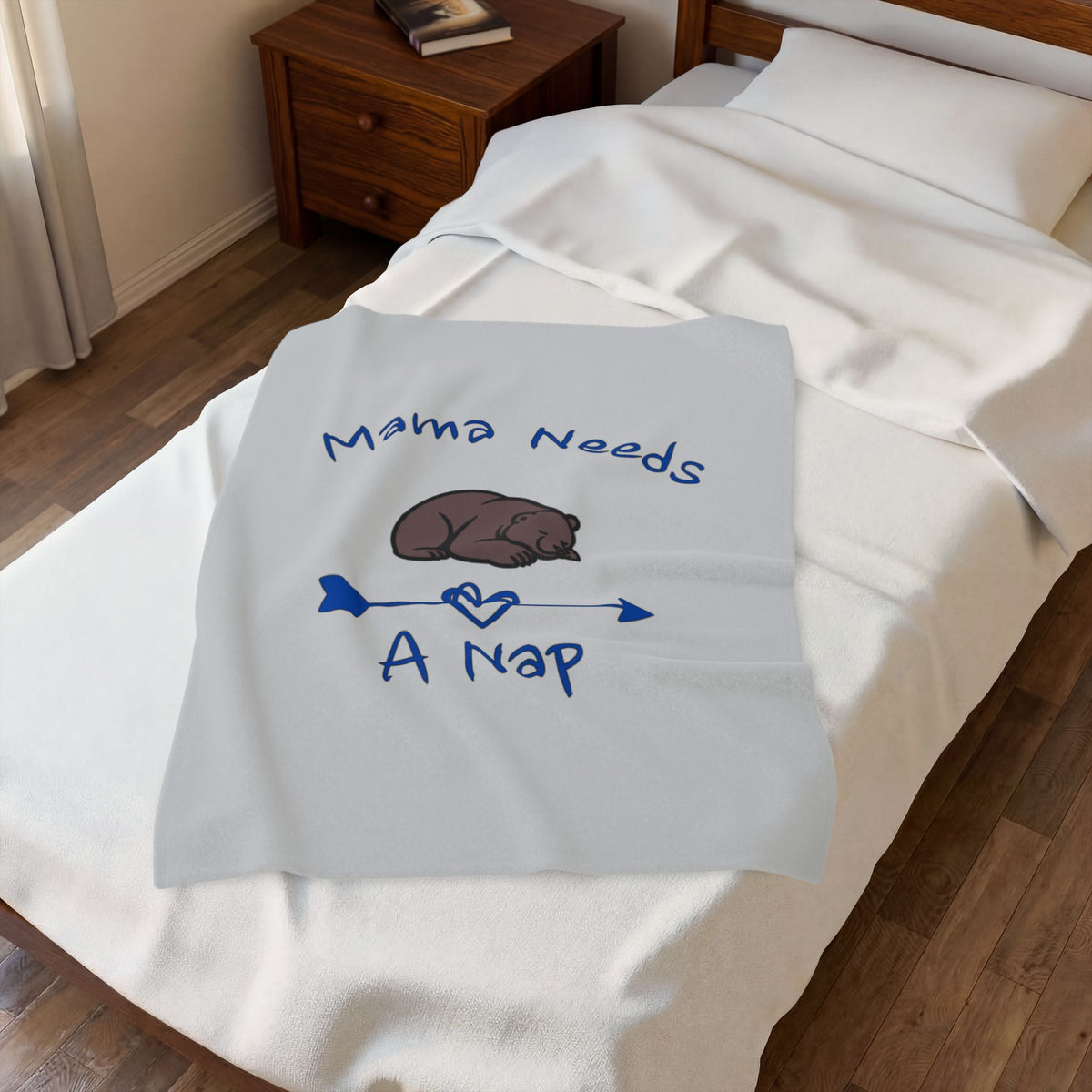 Mama Needs A Nap Velveteen Plush Blanket