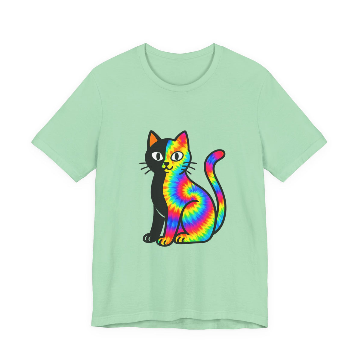 The Black Cat Changing Colors Short Sleeve T Shirt
