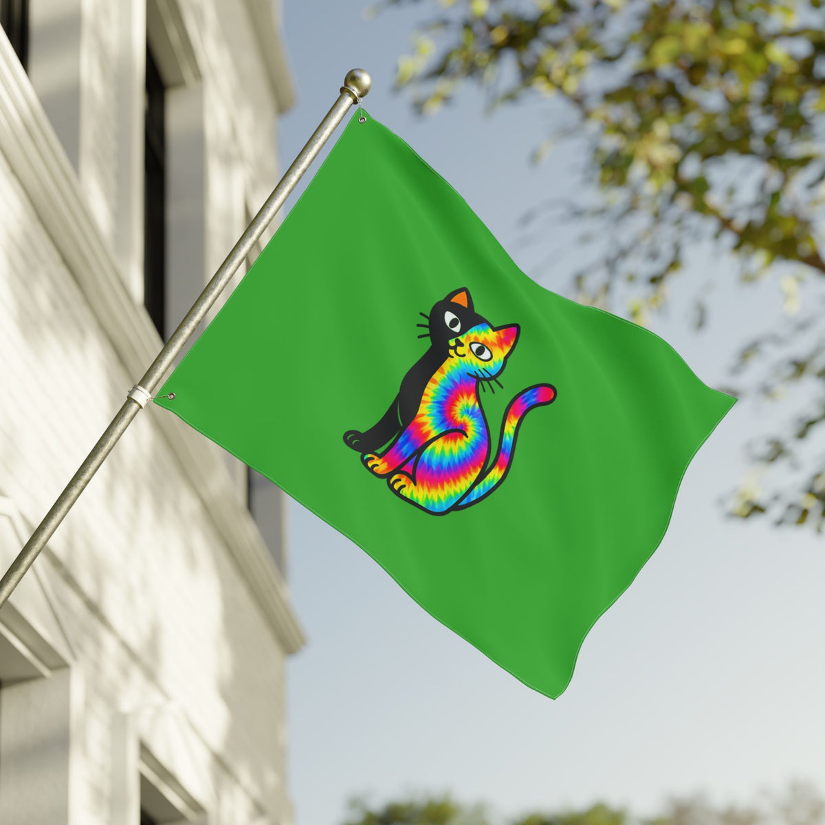 The Black Cat Changing Colors Double Sided 36 x 60" Flag