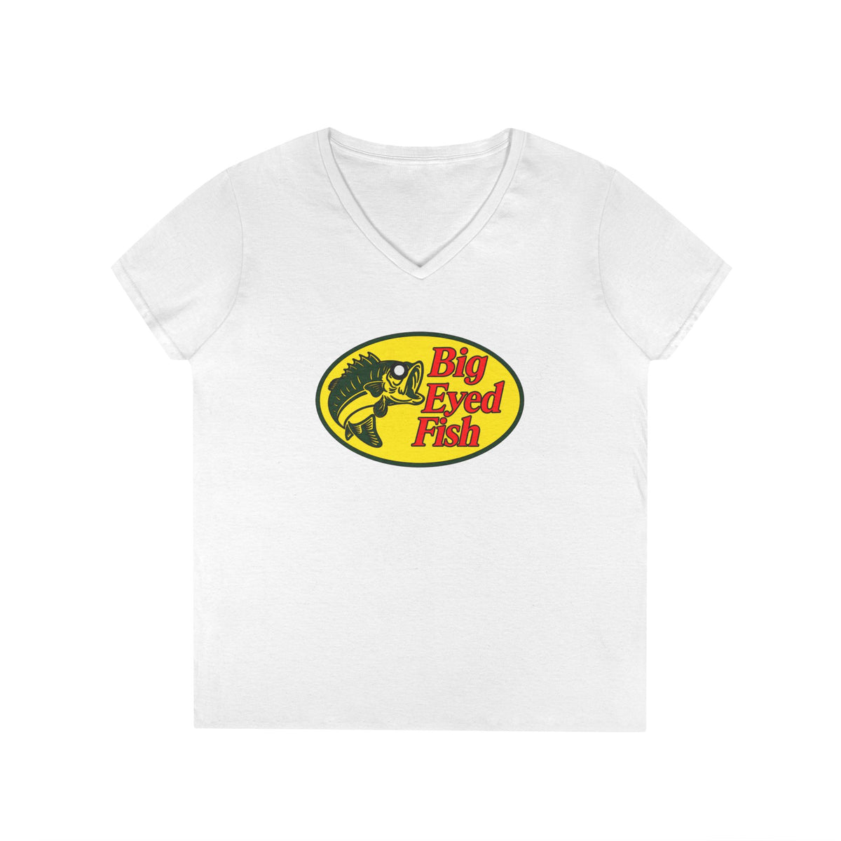 Big Bass Fish Ladies' V-Neck T-Shirt