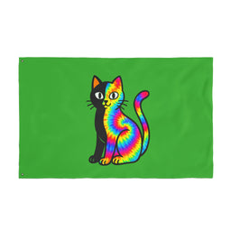 The Black Cat Changing Colors Double Sided 36 x 60" Flag
