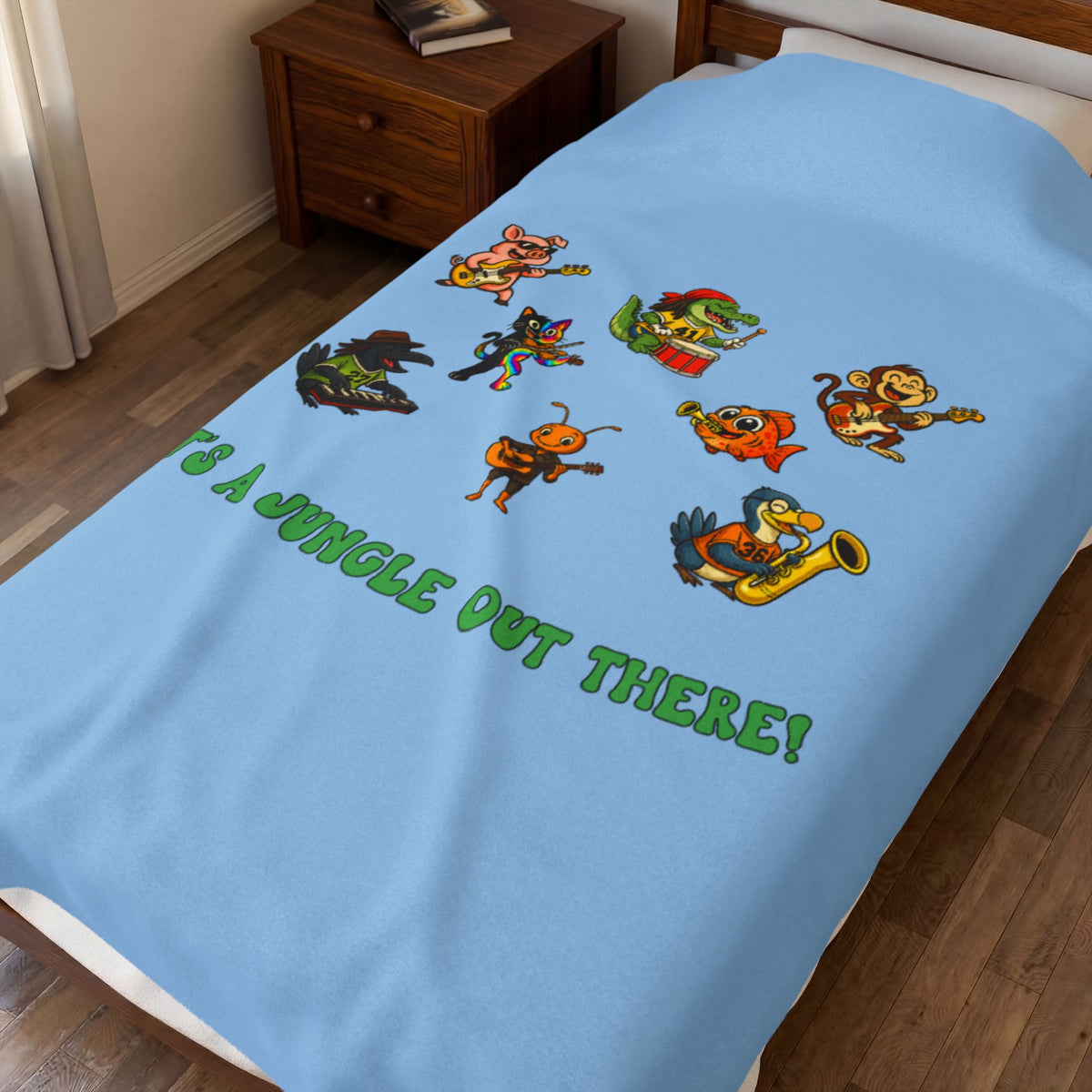 Jungle Band Velveteen Plush Blanket