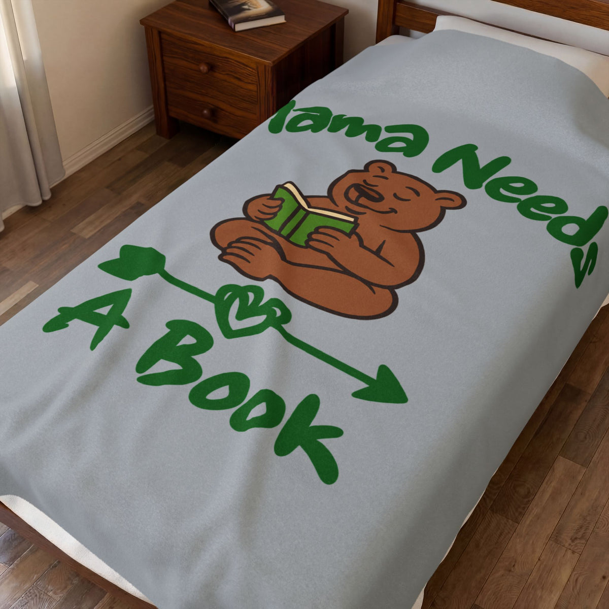 Mama Needs A Book Velveteen Plush Blanket