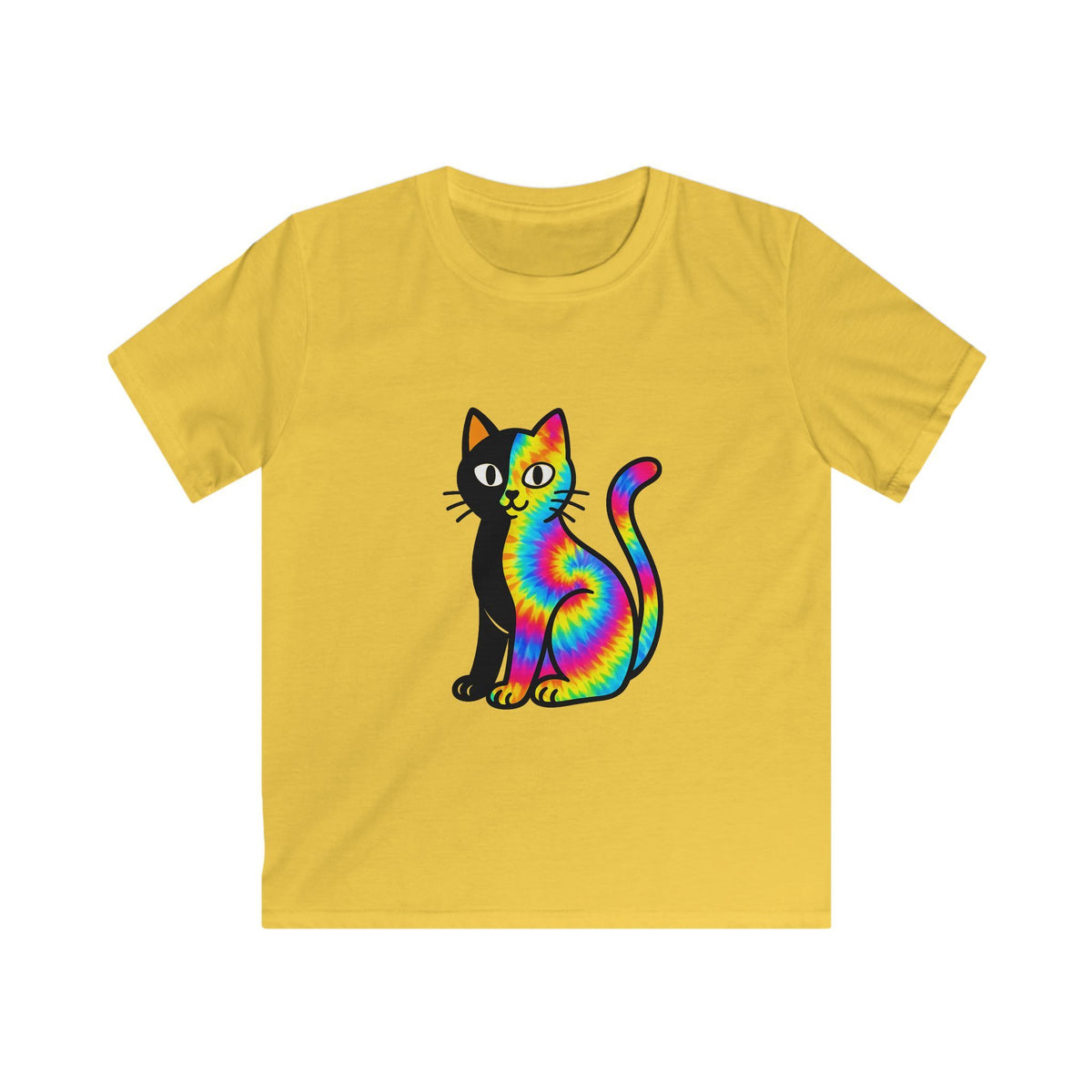 The Black Cat Changing Colors Kids T Shirt