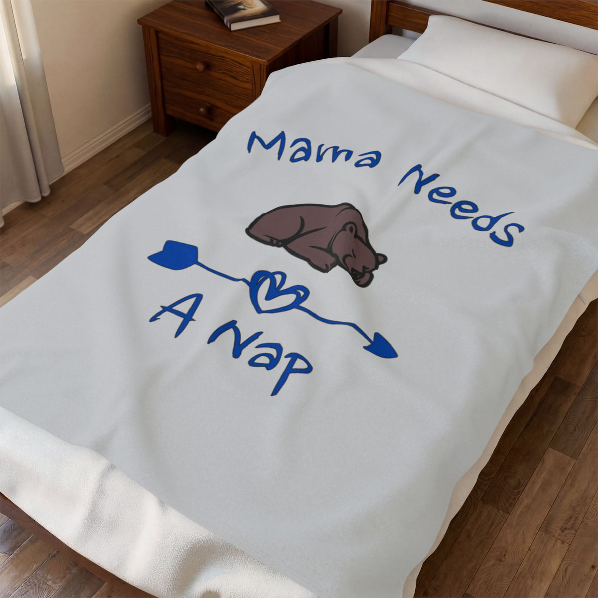 Mama Needs A Nap Velveteen Plush Blanket