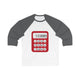 8th Grade Math 3/4 Sleeve Baseball Jersey
