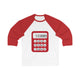 8th Grade Math 3/4 Sleeve Baseball Jersey