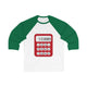 8th Grade Math 3/4 Sleeve Baseball Jersey