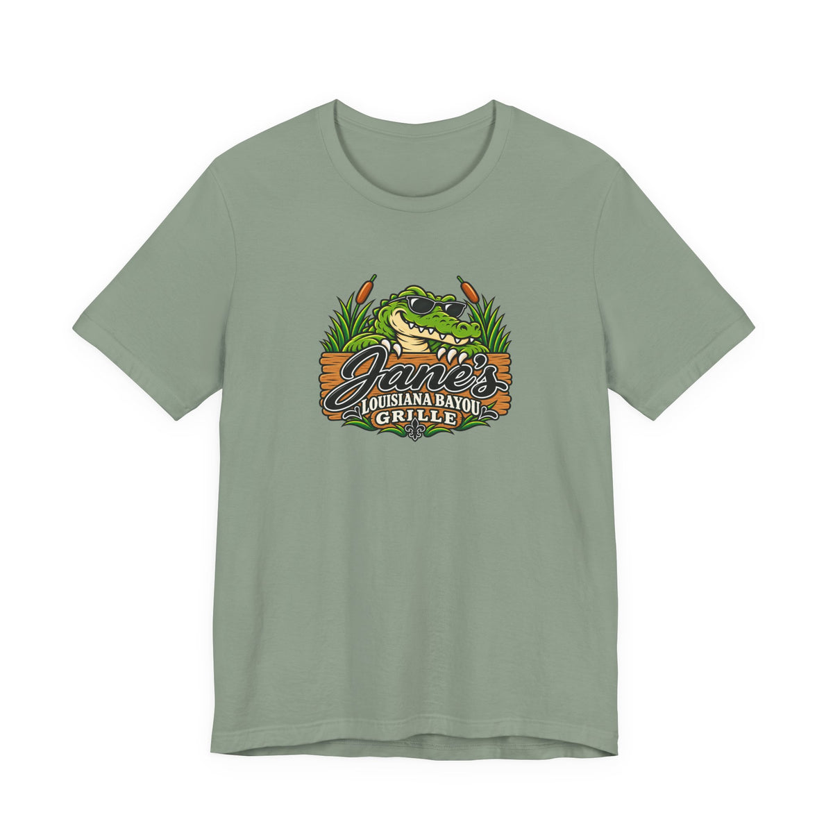 Jane's Louisiana Bayou Grille Unisex Short Sleeve T Shirt