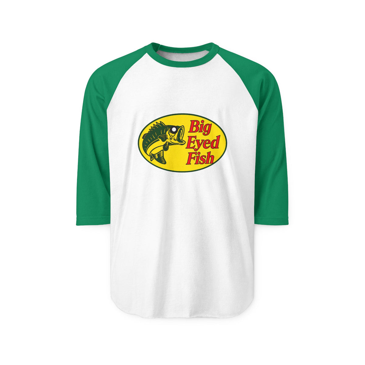 Big Bass Fish 3/4 Sleeve Raglan T Shirt