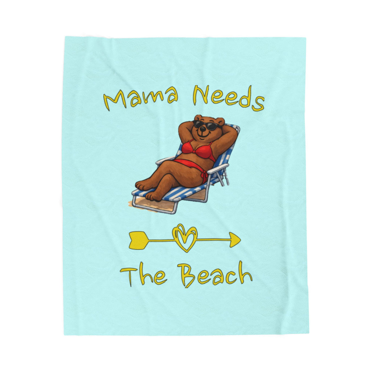 Mama Needs The Beach Velveteen Plush Blanket