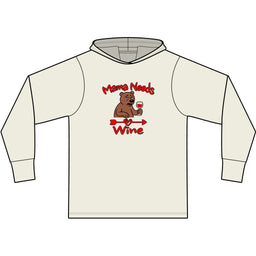 Mama Needs Wine Long Sleeve Hooded T-Shirt