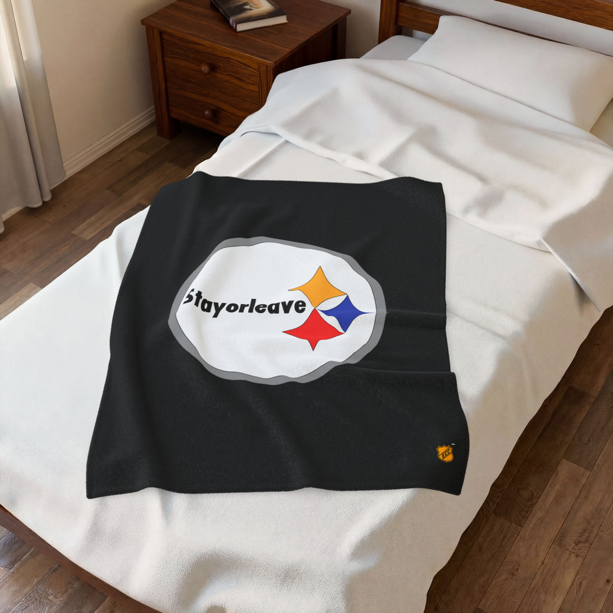 Pittsburgh Stayorleave Velveteen Plush Blanket