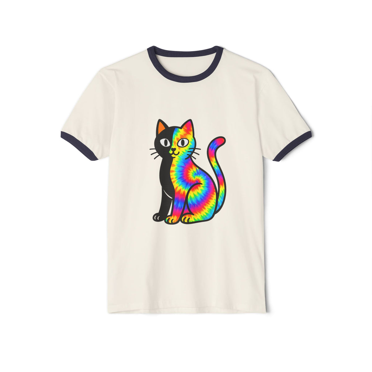 The Black Cat Changing Colors Cotton Ringer T-Shirt