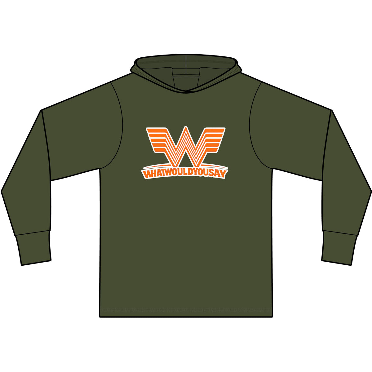 What Would You Say A Burger Long Sleeve Hooded T-Shirt