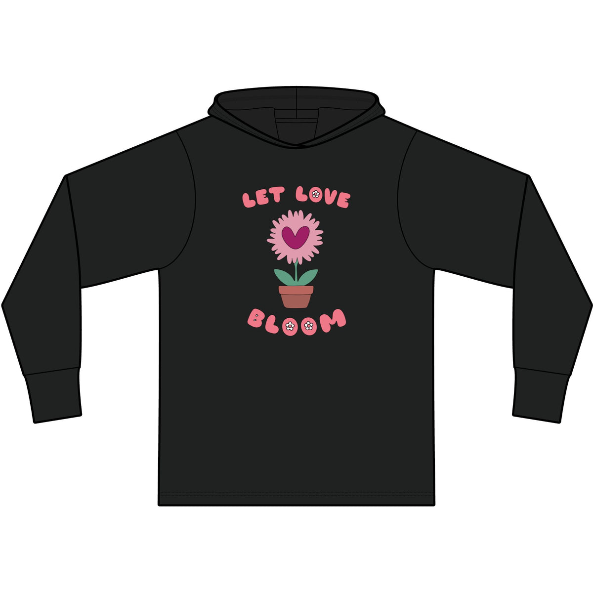 Let Love Bloom Long Sleeve Hooded T-Shirt