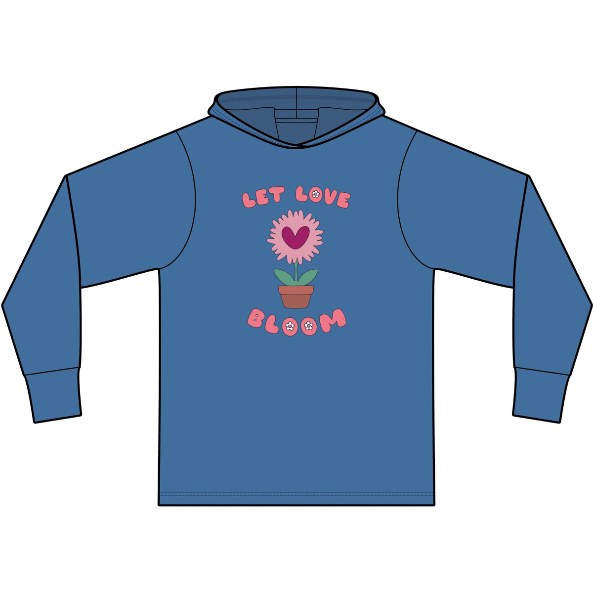 Let Love Bloom Long Sleeve Hooded T-Shirt