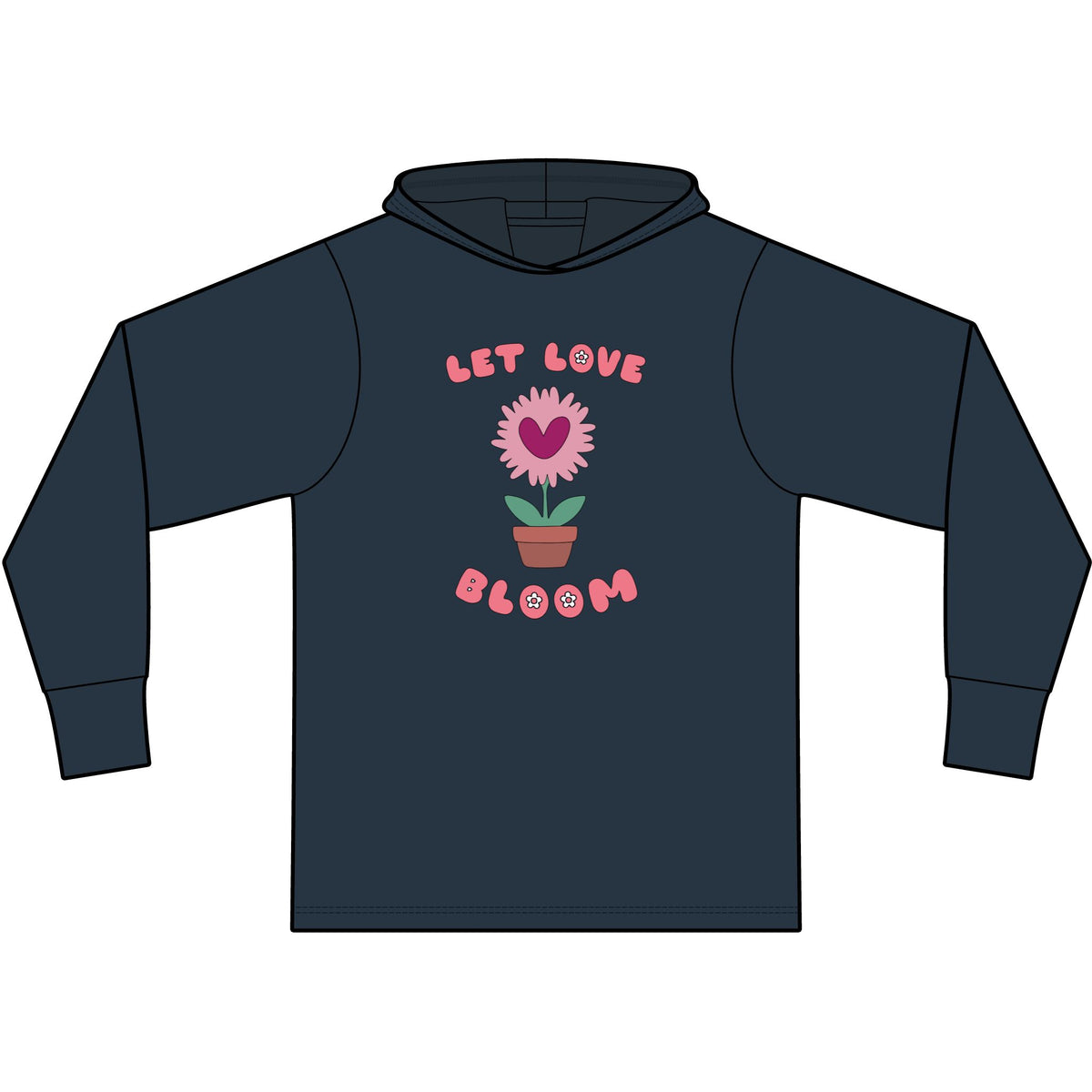 Let Love Bloom Long Sleeve Hooded T-Shirt