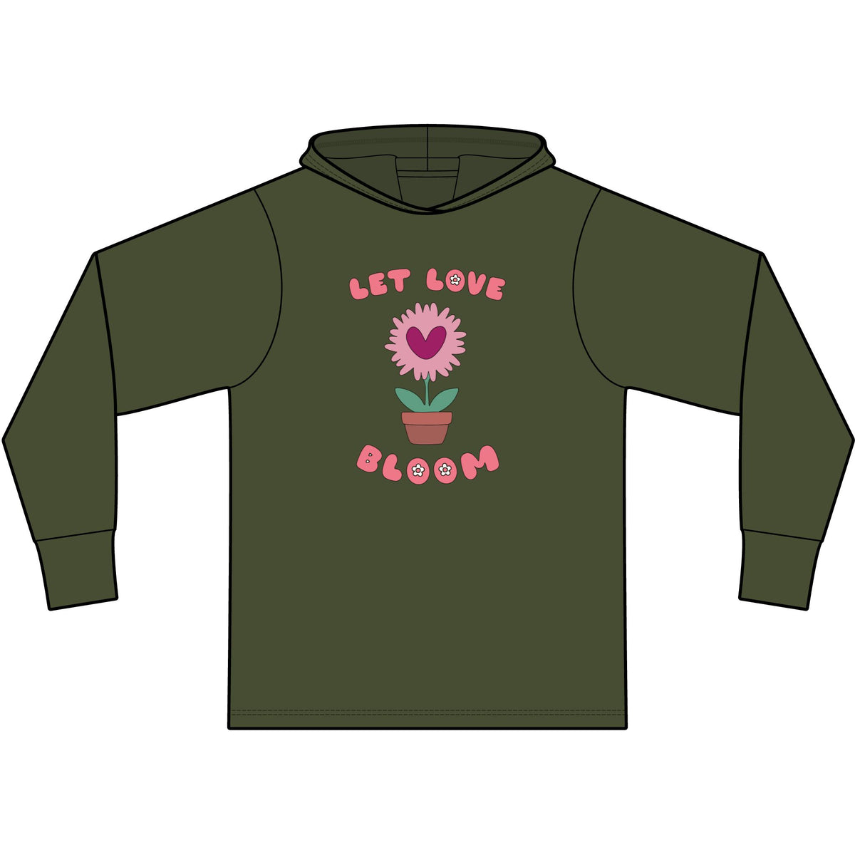 Let Love Bloom Long Sleeve Hooded T-Shirt