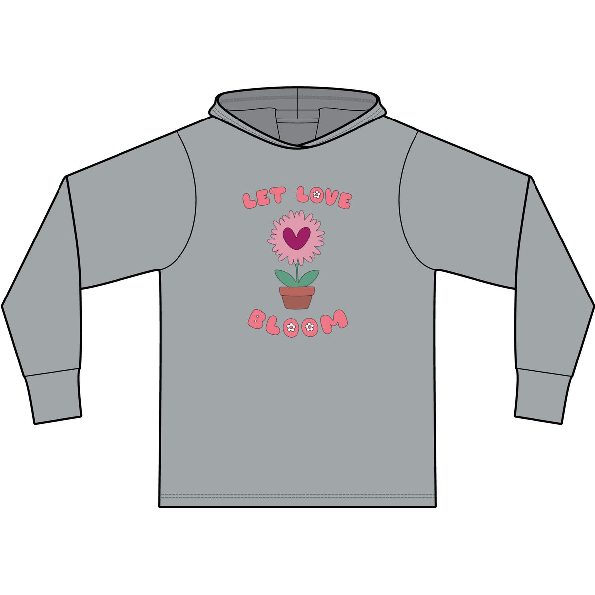 Let Love Bloom Long Sleeve Hooded T-Shirt