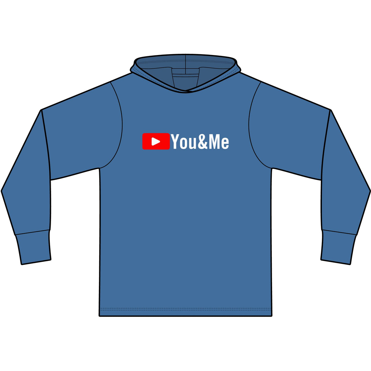 You & Me Tube Long Sleeve Hooded T-Shirt