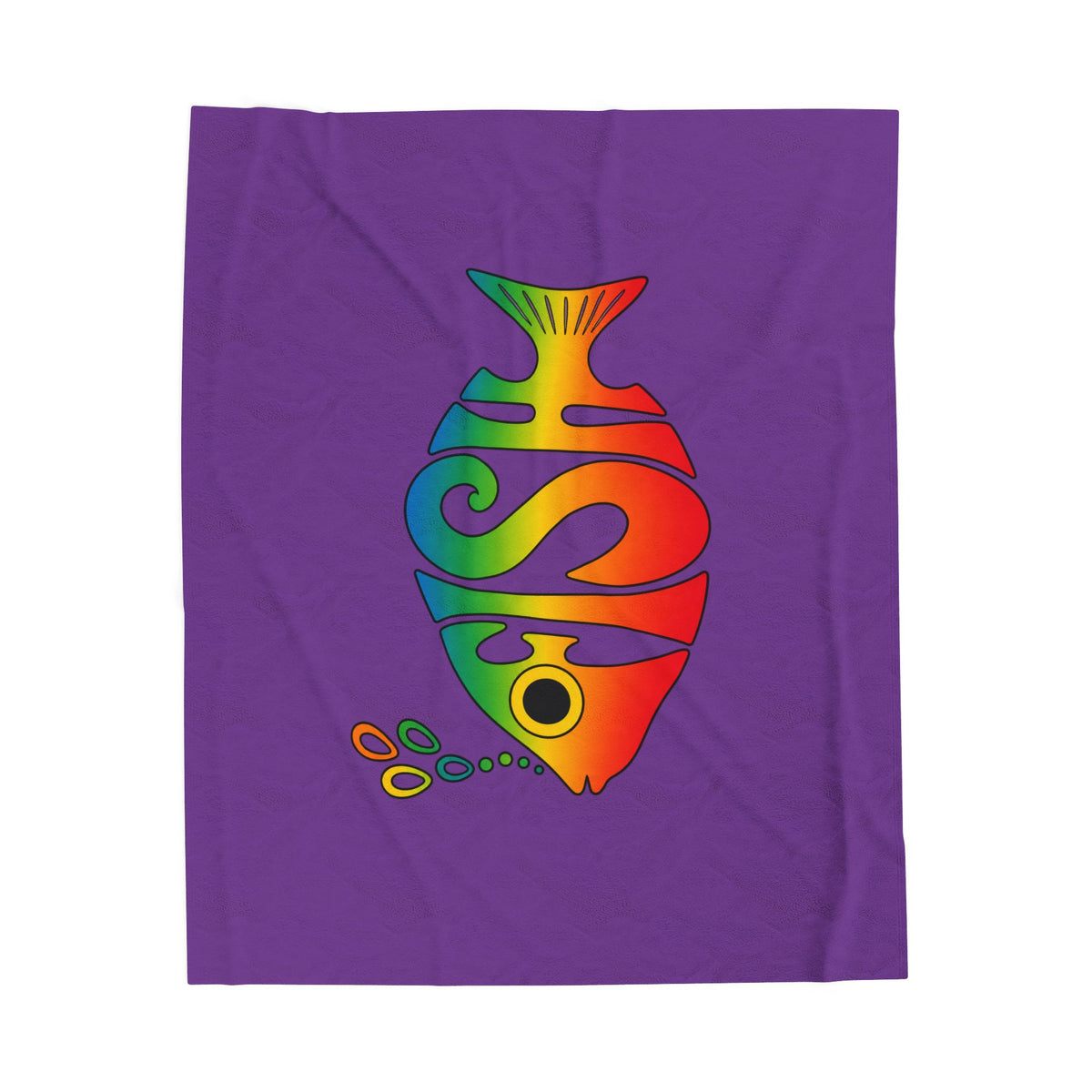 Big Eyed Phish Velveteen Plush Blanket