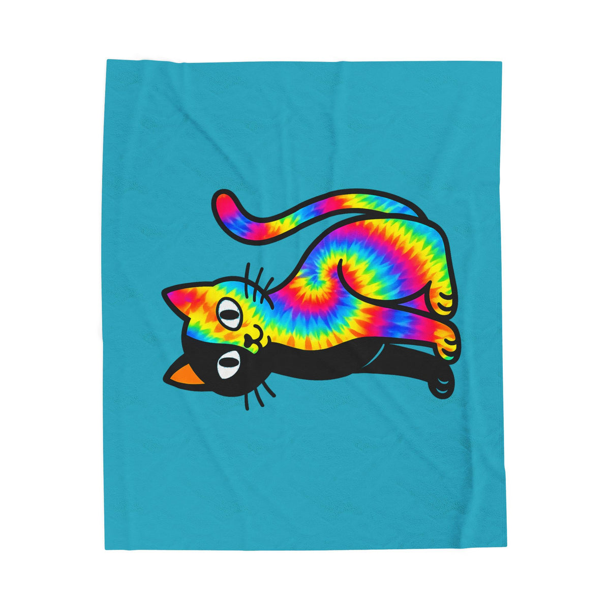 The Black Cat Changing Colors Velveteen Plush Blanket