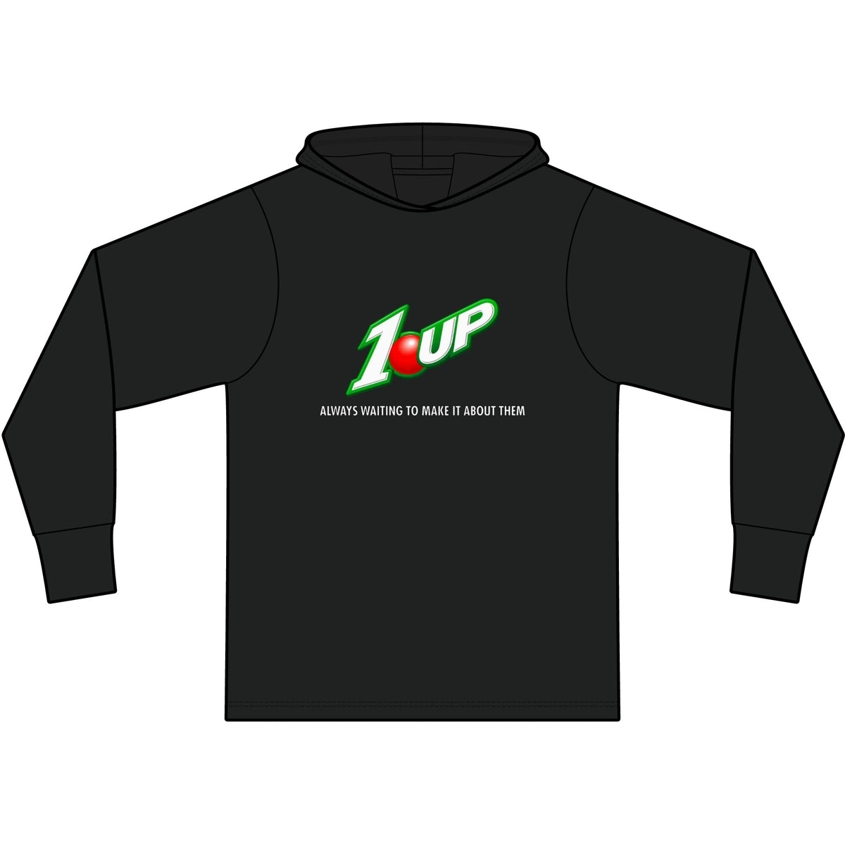 1 Upped Long Sleeve Hooded T-Shirt