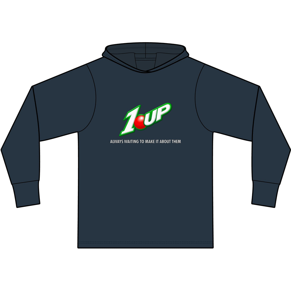 1 Upped Long Sleeve Hooded T-Shirt