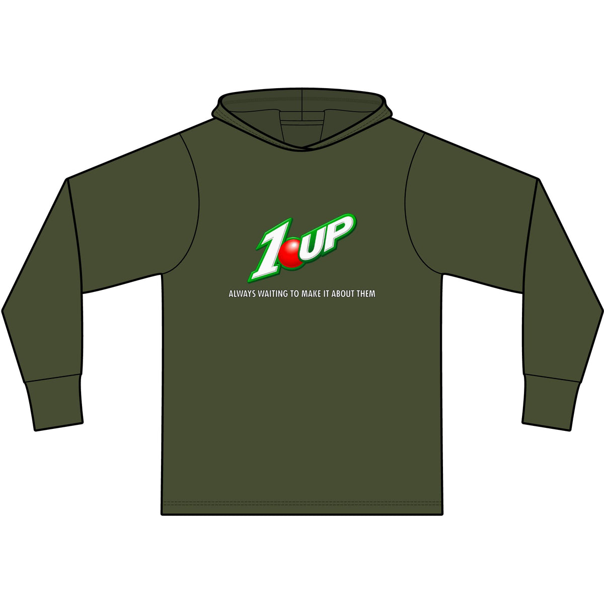 1 Upped Long Sleeve Hooded T-Shirt
