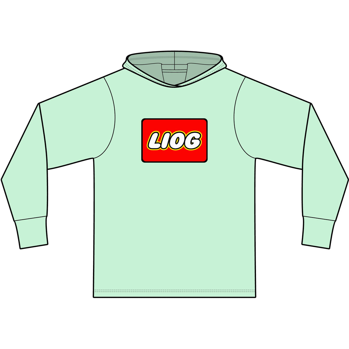 LIOG-O Long Sleeve Hooded T-Shirt