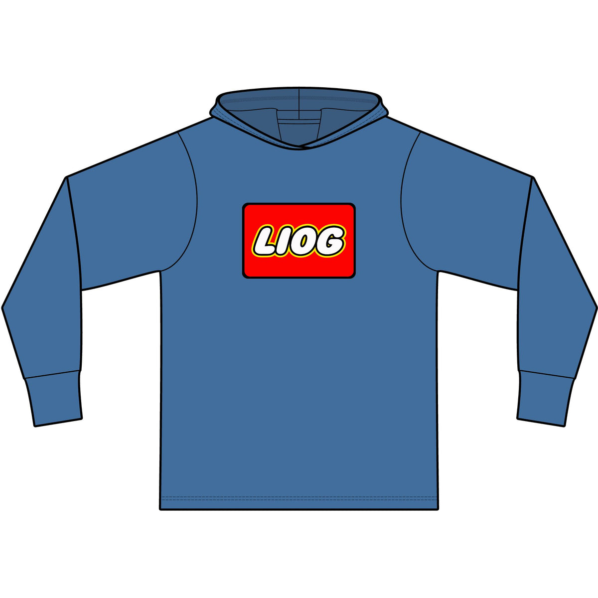 LIOG-O Long Sleeve Hooded T-Shirt