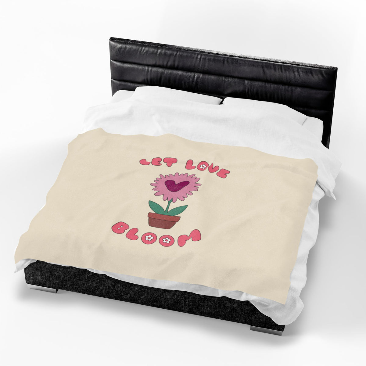 Let Love Bloom Velveteen Plush Blanket
