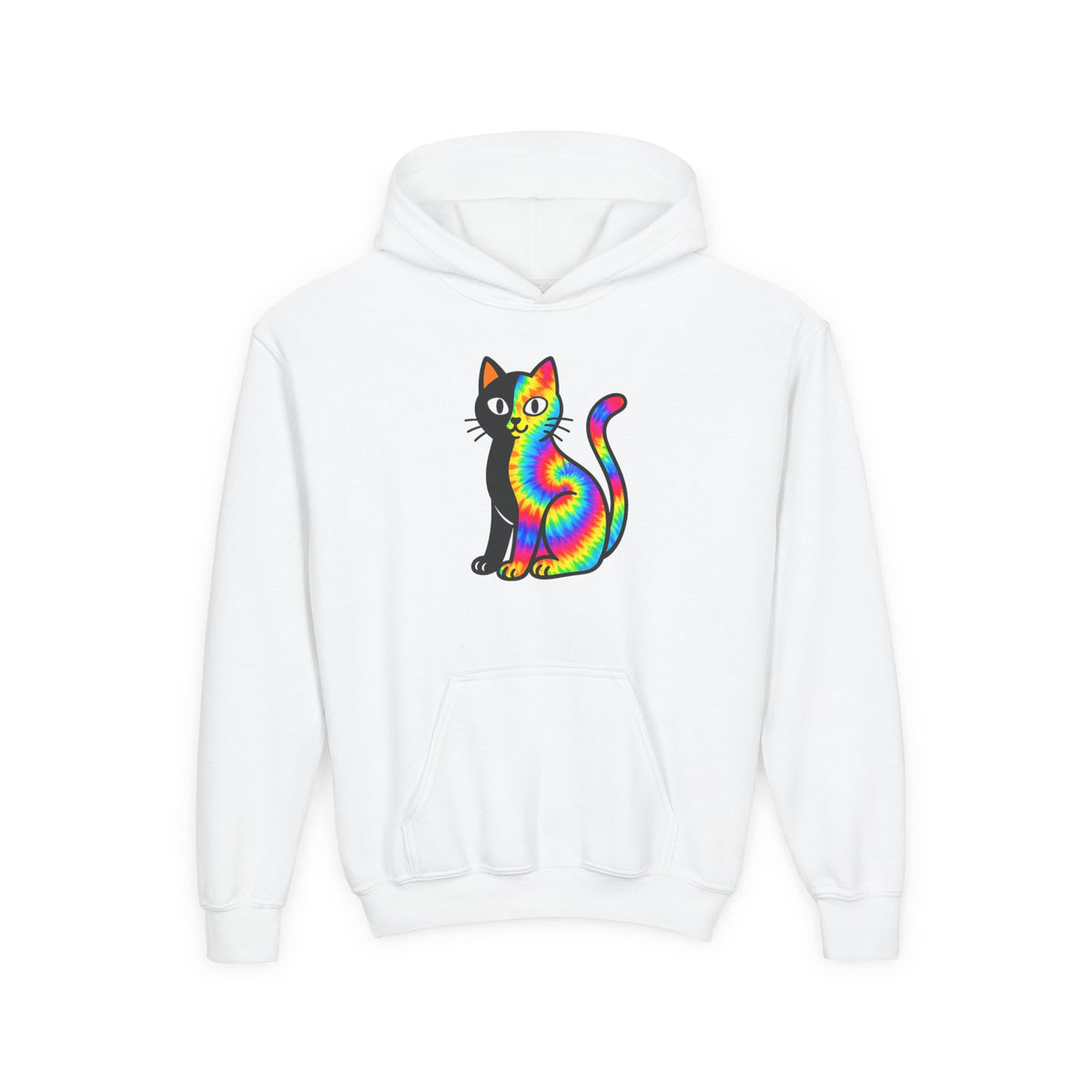 The Black Cat Changing Colors Youth Pullover Hoodie